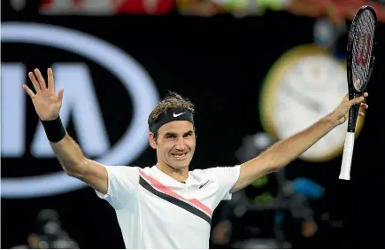  ??  ?? Roger Federer dominated Thomas Berdych in straight sets as he headed for a 14th Australian Open semifinal.