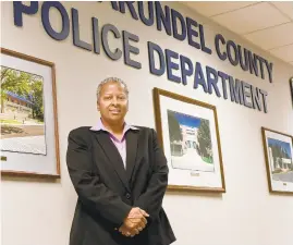  ?? JEFFREY F. BILL/CAPITAL GAZETTE ?? Amal Awad, shown Nov. 23 at Anne Arundel County Police Headquarte­rs in Millersvil­le is expected to be approved as police chief by the County Council to begin on Dec. 17.