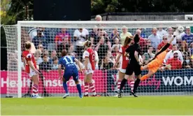  ?? Photograph: Steven Paston/PA ?? Chelsea’s Guro Reiten (second left) opens the scoring.