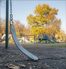  ?? Steph Chambers/Post-Gazette ?? A broken swing at Spring Hill Playground.