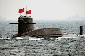  ?? Foto: Guang Niu, dpa ?? Wie entwickelt sich das Verhältnis zwischen China – hier ein Atom-U-Boot – und den USA? Die Sorge wächst.