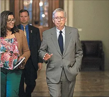  ?? MICHAEL REYNOLDS/EPA ?? Sen. Mitch McConnell sent colleagues home for summer recess after voting on over 60 Trump administra­tion nominees.