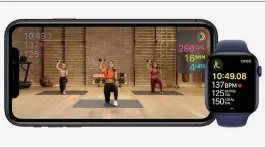  ??  ?? Data collected by the Apple Watch is displayed as you work out.