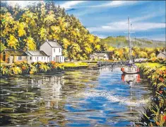  ?? 06_a24veinpic­01 ?? Stuart Herd’s original painting – a stunning depiction of the Crinan Canal.