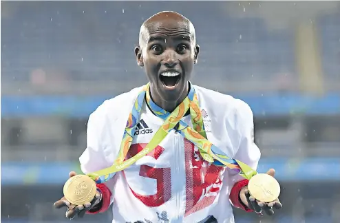  ?? ERIC FEFERBERG / AFP / GETTY IMAGES FILES ?? Britain’s Mo Farah was born in Somalia, has lived in the U.K. since age eight, and was knighted this year. Farah is based in Oregon, but is training in Ethiopia, and said he was worried he may not be allowed back into the U. S.