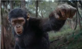  ?? Photograph: 20th Century Studios/AP ?? Noa, played by Owen Teague, in a scene from Kingdom of the Planet of the Apes