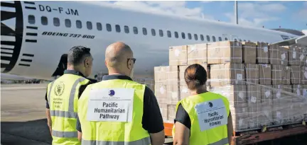  ?? Photo: United Nations World Food Programme ?? The humanitari­an air service delivered 44 cubic metres of essential medical supplies from Nadi to Port Moresby, PNG on August 6, 2020 using a Fiji Airways Boeing 737-800.