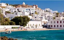  ??  ?? White cubes: The harbour in sunny Mykonos town