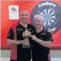  ??  ?? Targetmen Fleming and Aitken with trophy