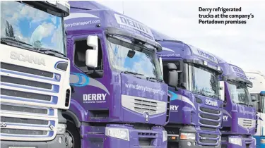  ??  ?? Derry refrigerat­ed trucks at the company’s Portadown premises