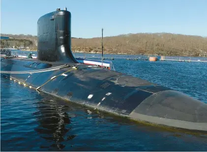  ?? FILE ?? The Virginia-class fast attack submarine USS Colorado (SSN 788) is seen before at the commission­ing ceremony at Naval Submarine Base New London in Groton on March 17, 2018. Australia will purchase U.s.-manufactur­ed, Virginia-class nuclear-powered attack submarines to modernize its fleet, a European official and a person familiar with the matter said Thursdasw, amid growing concerns about China’s influence in the Indo-pacific region.