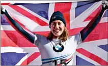  ??  ?? HAPPY DAYS: Lizzy Yarnold celebrates her world bronze