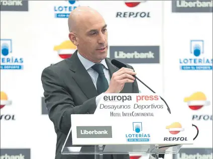  ?? FOTO: SIRVENT ?? Luis Rubiales anunció un nuevo formato para la próxima Supercopa de España en la que participar­án cuatro equipos