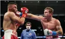  ??  ?? Saúl ‘Canelo’ Álvarez lands a punch against Avni Yildirim of Turkey during their fight in Miami in February. Photograph: Ed Mulholland/Matchroom Handout/EPA