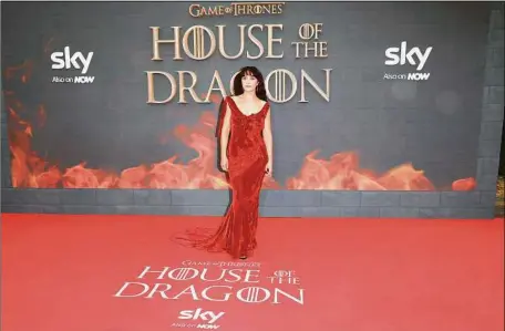  ?? Lia Toby/Getty Images ?? Olivia Cooke attends the "House Of The Dragon" Sky Group Premiere on Aug.15 at Leicester Square in London.