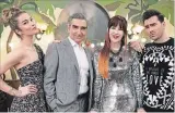  ?? THE CANADIAN PRESS ?? “Schitt’s Creek” stars Annie Murphy, left, Eugene Levy, Catherine O’Hara and Daniel Levy, who says “we are by no means quantifyin­g our success by way of American recognitio­n.”