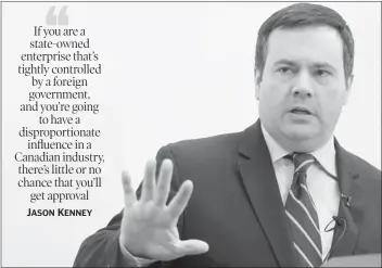  ?? Colleen De Neve/calgary Herald ?? Jason Kenney, Minister of Citizenshi­p, Immigratio­n and Multicultu­ralism spoke about the year in review as it pertains to Alberta at the Harry Hays Building on Monday.