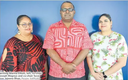  ?? Picture: SUPPLIED ?? Tower Insurance head of Pacific underwriti­ng Marina Elliott, left, co-chair Suva Hub and Fiji country manager Joseph Magnus and co-chair Suva Hub with director Tower Group Services Jajeena Bhan.