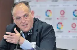  ??  ?? ASAMBLEA PLÁCIDA. Javier Tebas, presidente de LaLiga.