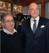  ??  ?? Rizk with former minister Alain Hakim