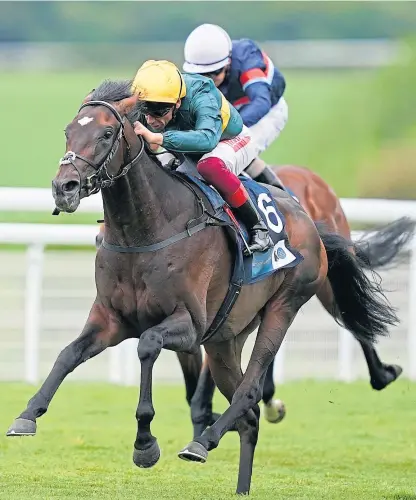  ?? Picture: Getty Images. ?? Private Secretary powers to victory in the Cocked Hat Stakes at Goodwood.