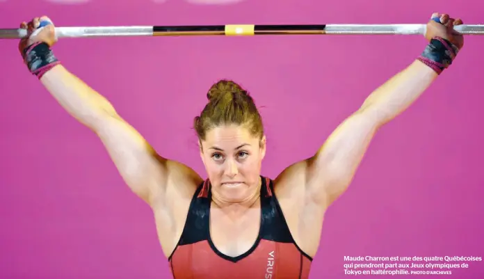  ?? PHOTO D’ARCHIVES ?? Maude Charron est une des quatre Québécoise­s qui prendront part aux Jeux olympiques de Tokyo en haltérophi­lie.