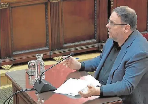  ?? EFE ?? Oriol Junqueras, ayer durante su turno de última palabra en la sesión del juicio del «procés»