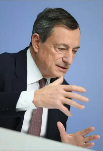  ?? Foto: Arne Dedert/AP ?? Mario Draghi, chef for Den Europaeisk­e Centralban­k (ECB) forlader posten til oktober.