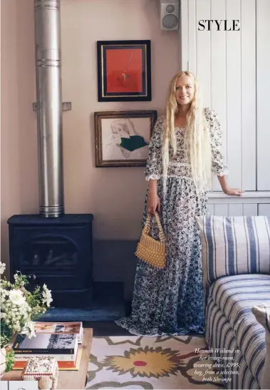  ??  ?? Jill (left) and Steffy Bauwens in the livingroom of Jill’s Paris apartment. All clothes throughout, the Kooples and Jill and Steffy’s own Hannah Weiland inher living-room, wearing dress, £995; bag, from a selection,both Shrimps