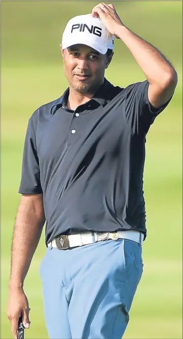  ??  ?? Arjun Atwal can’t believe he three-putted the last yesterday