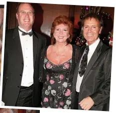  ??  ?? Right hand man: Cliff Richard and John McElynn. Inset: With close friend Cilla Black