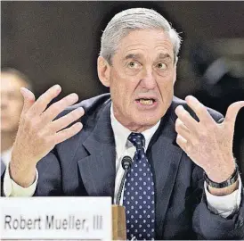  ?? [AP PHOTO] ?? Former FBI Director Robert Mueller testifies on Capitol Hill in Washington, June 19, 2013. On Wednesday, the Justice Department said it is appointing Mueller as special counsel to oversee investigat­ion into Russian interferen­ce in the 2016 presidenti­al...