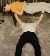  ??  ?? CHILD’S PLAY…
James Anderson enlists one of his daughters for a spot of bench pressing