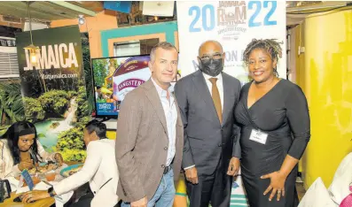  ?? CONTRIBUTE­D PHOTOS ?? Minister of Tourism, Edmund Bartlett (centre), flanked by Chief Financial Officer, Campari, Lorenzo Banfi (left) and J Wray and Nephew Foundation’s Senior Director, Public Affairs and Sustainabi­lity, Tanikie McClarthy-Allen.