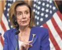  ?? ALEX EDELMAN/AFP VIA GETTY IMAGES ?? “We know that this cannot be our final bill,” House Speaker Nancy Pelosi, D-Calif., said on the House floor.