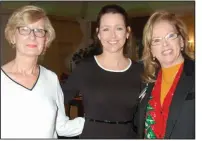  ??  ?? Betty Pullam, auxiliary president, with Deb Roybal, vice president of mission integratio­n for CHI St. Vincent Health, and Polly Davenport, system chief operating officer and President CHI St. Vincent Infirmary and North