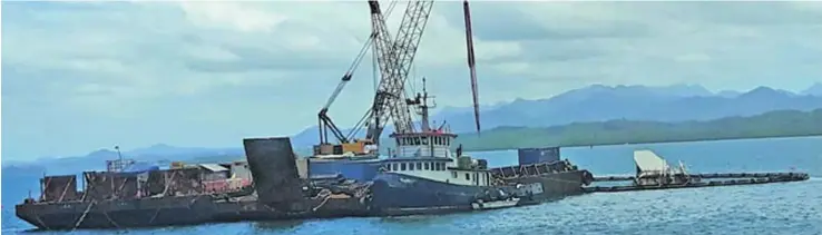  ??  ?? The MV Southern Phoenix at the Suva Harbour.