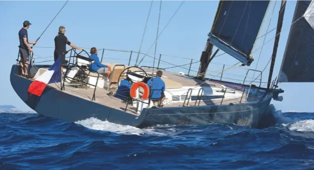  ??  ?? Below: the First 53, with its aggressive shape and on-trend styling, is a lot of boat for €480,000, although the test boat with carbon mast, deep keel and 3Di sails cost €850,000