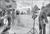  ?? Janie Har Associated Press ?? J. TONY SERRA, attorney for Ghost Ship defendant Derick Almena, speaks to reporters last week.