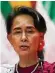  ?? AFP ?? Aung San Suu Kyi war bis Februar 2021 faktisch Regierungs­chefin.