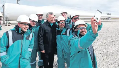  ?? Presidenci­a ?? En Chubut, Macri encabezó ayer la inauguraci­ón de un centro eólico