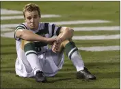  ?? DAVE MARTIN — THE ASSOCIATED PRESS FILE ?? UNC Charlotte midfielder Aidan Kirkbride reacts at the end of a 1-0loss to North Carolina in the NCAA College Cup championsh­ip Dec. 11, 2011, in Hoover, Ala.