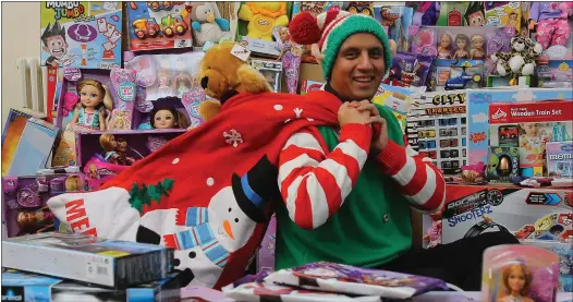  ??  ?? Anas Sarwar with the some of the toys donated to the appeal