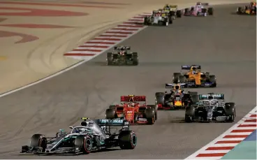  ??  ?? A file photo of drivers competing during a Formula One race last year