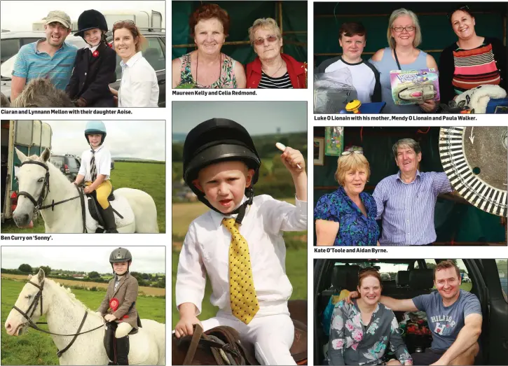  ??  ?? Ciaran and Lynnann Mellon with their daughter Aoise. Ben Curry on ‘Sonny’. Jack Murphy on ‘Speedy’, the maxi class winner. Maureen Kelly and Celia Redmond. Jamie Winterboth­am. Luke O Lionain with his mother, Mendy O Lionain and Paula Walker. Kate...