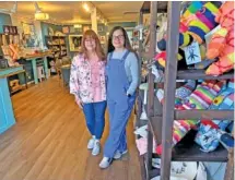  ?? ?? Above left: Sisters Marcy Johnson, left, and Danielle Landrum opened The Knot & Needle workshop and craft supply store this winter on Dayton Boulevard in Red Bank. The sisters are shown in their shop Friday.