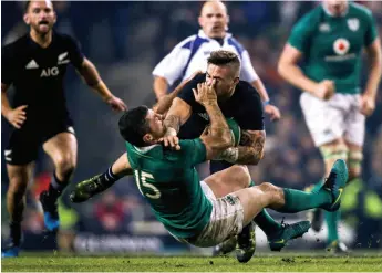  ??  ?? The test between Ireland and the All Blacks last year in Dublin was ferocious. FULL ON