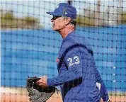  ?? Elsa/TNS ?? Toronto Blue Jays bench coach Don Mattingly directs players on the practice field at the team’s spring training facility on Feb. 22 in Dunedin, Fla.
