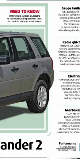  ??  ?? NEED TO KNOWDiffer­entials can leak oil, leading to rapid wear and replacemen­t costs, so check for lubricant under the car.