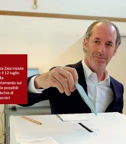  ??  ?? La Lega
Il governator­e Luca Zaia insiste sul voto regionale il 12 luglio ma il protrarsi della discussion­e in Parlamento sul decreto che fissa le possibili date per le urne rischia di azzerare i tempi tecnici